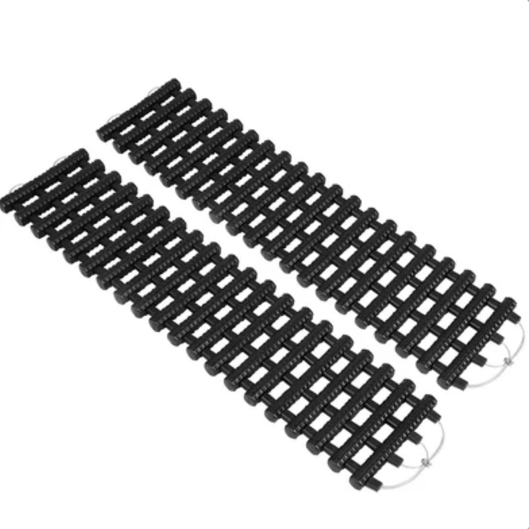 2 PCS 40 in. Portable Recovery Traction Tracks Mat 7 Ton Car, w/ Bag Black