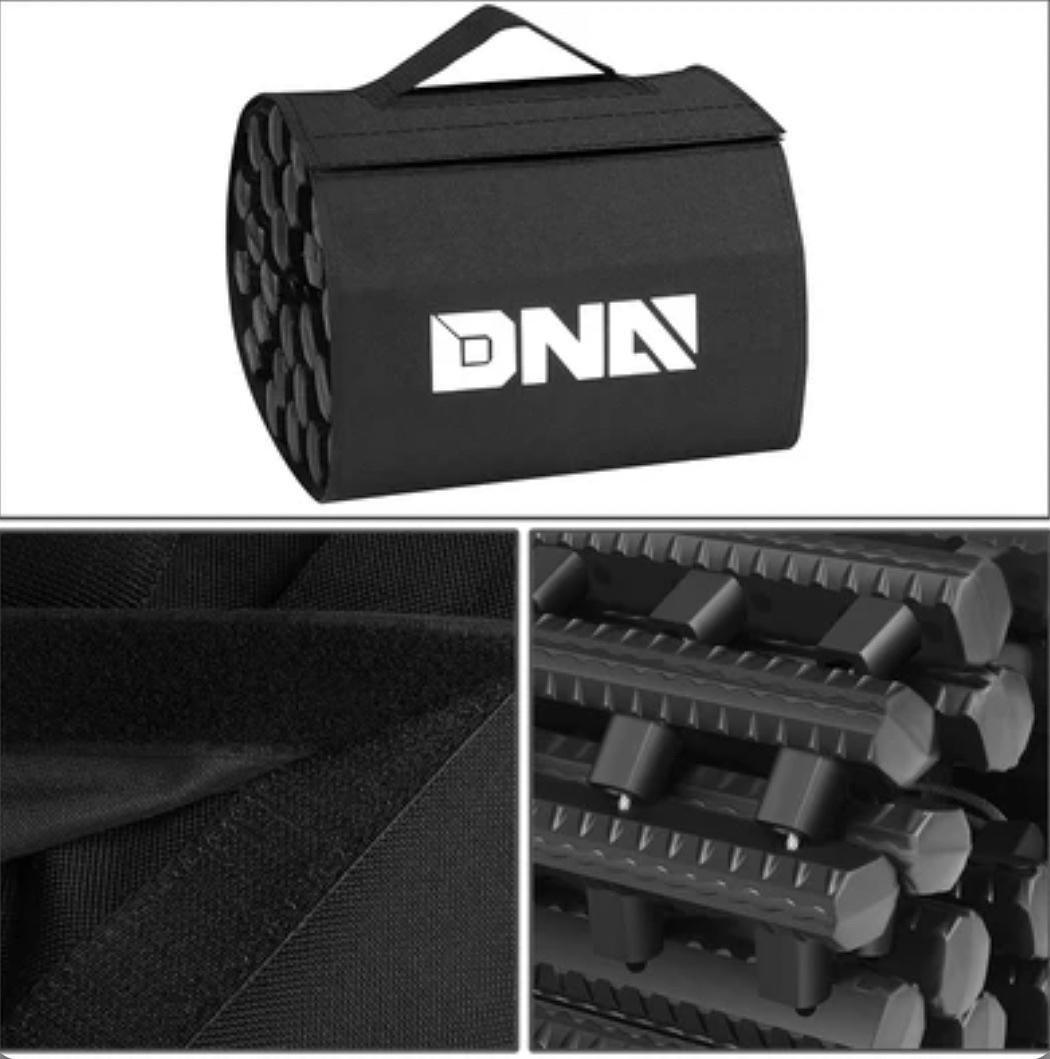 2 PCS 40 in. Portable Recovery Traction Tracks Mat 7 Ton Car, w/ Bag Black
