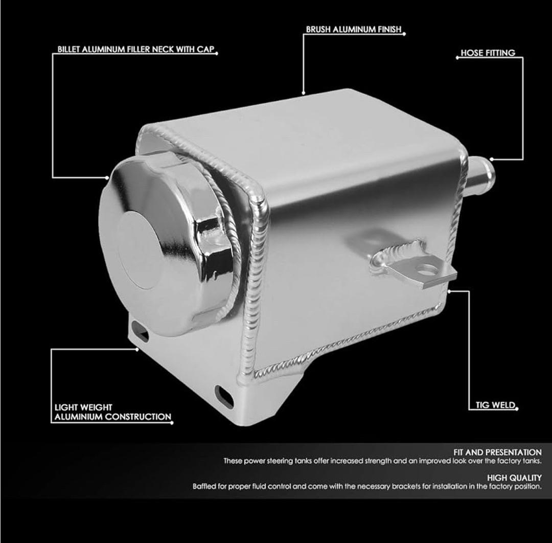 Aluminum Power Steering Reservoir Tank/Bottle [Compatible with 99-04 Ford Mustang]