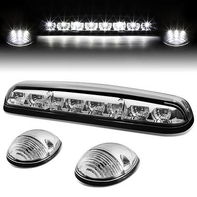 White LED Chrome Housing Cab Roof Lights 02-07 Chevy/GMC Silverado Sierra Classic