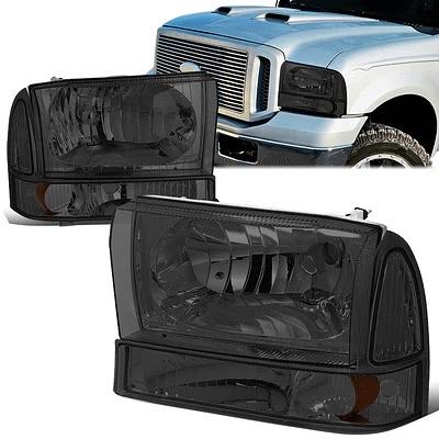 Ford F-250 Super Duty / Excursion Smoked Headlights For 1999 To 2004