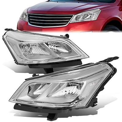 13-17 chevy traverse chrome clear headlights led reflector (Open Box Small Stain On Lens)