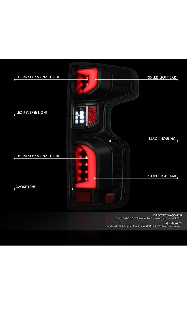 19-23 Chevy Silverado 1500 WT LT / 2022 Silverado 1500 LTD, Smoked Lens LED Taillights (Minor Scuff)