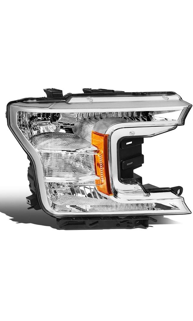 Chrome Housing Factory Style Headlight Lamp Left Side Replacement For 18-20 F150
