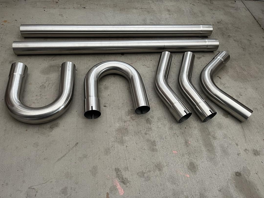 8Pcs 3 Inches Stainless Steel DIY Custom Exhaust Tubing Mandrel Bend Pipes Straight U-Bend Kit Universal Fit