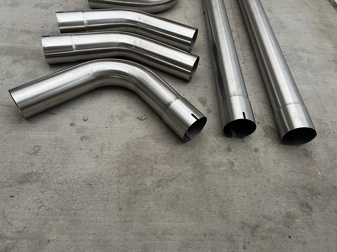8Pcs 3 Inches Stainless Steel DIY Custom Exhaust Tubing Mandrel Bend Pipes Straight U-Bend Kit Universal Fit