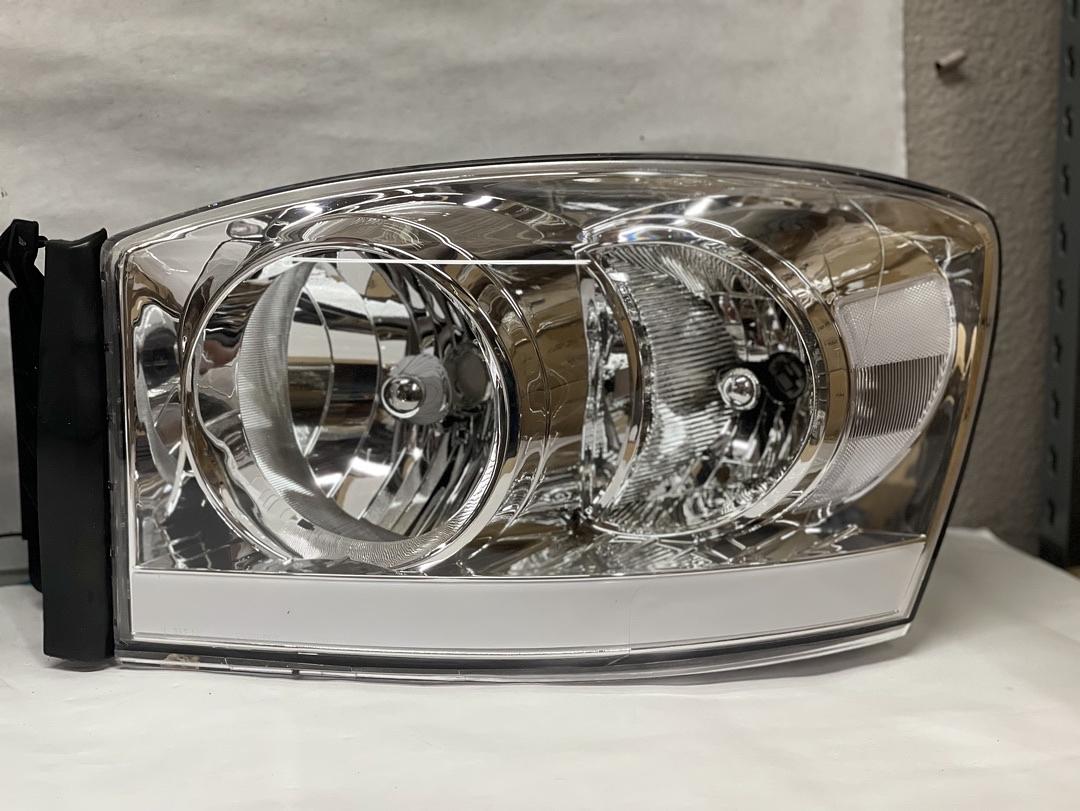 2006 To 2008 Dodge Ram DRL LED Chrome Headlights Luces Micas Calaveras Faros Focos Cromados Lid Luz Light
