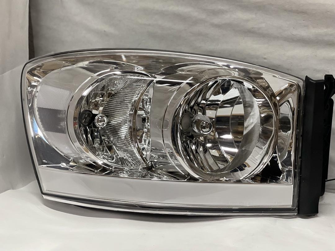 2006 To 2008 Dodge Ram DRL LED Chrome Headlights Luces Micas Calaveras Faros Focos Cromados Lid Luz Light