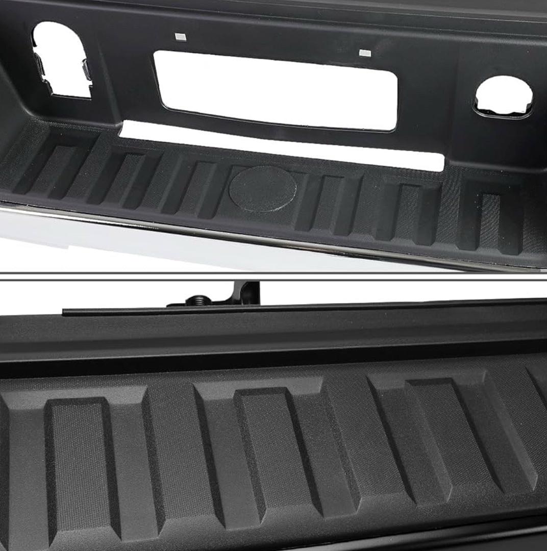 Rear Step Bumper Compatible with 14-18 Silverado Sierra 1500, 19 Silverado 1500 LD/Sierra 1500 Limited, W/Corner Step & Parking Sensor Holes, Chrome