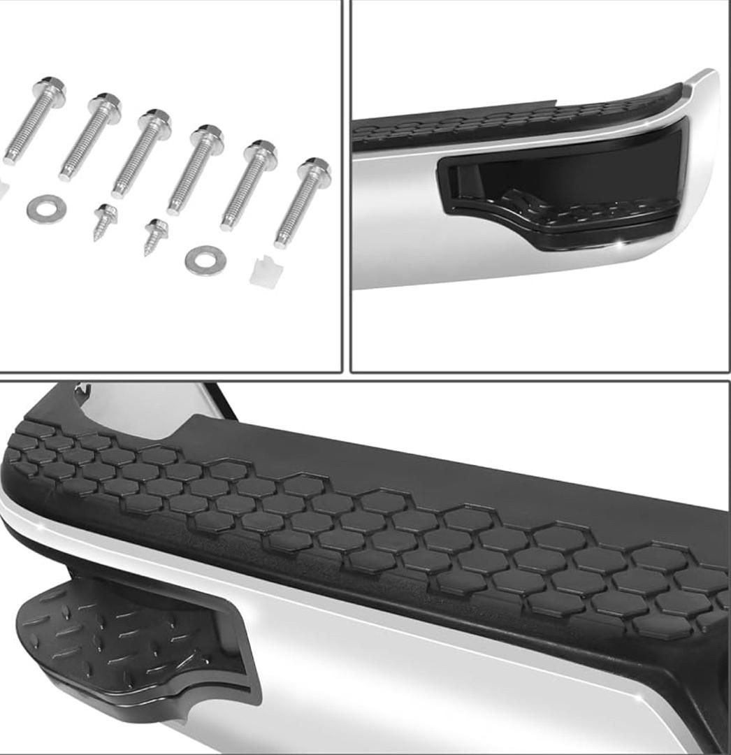 Rear Step Bumper Compatible with 09-18 Ram 1500/19-23 Ram 1500 Classic, W/O Sensor Hole, W/O Dual Exhaust Cutouts
