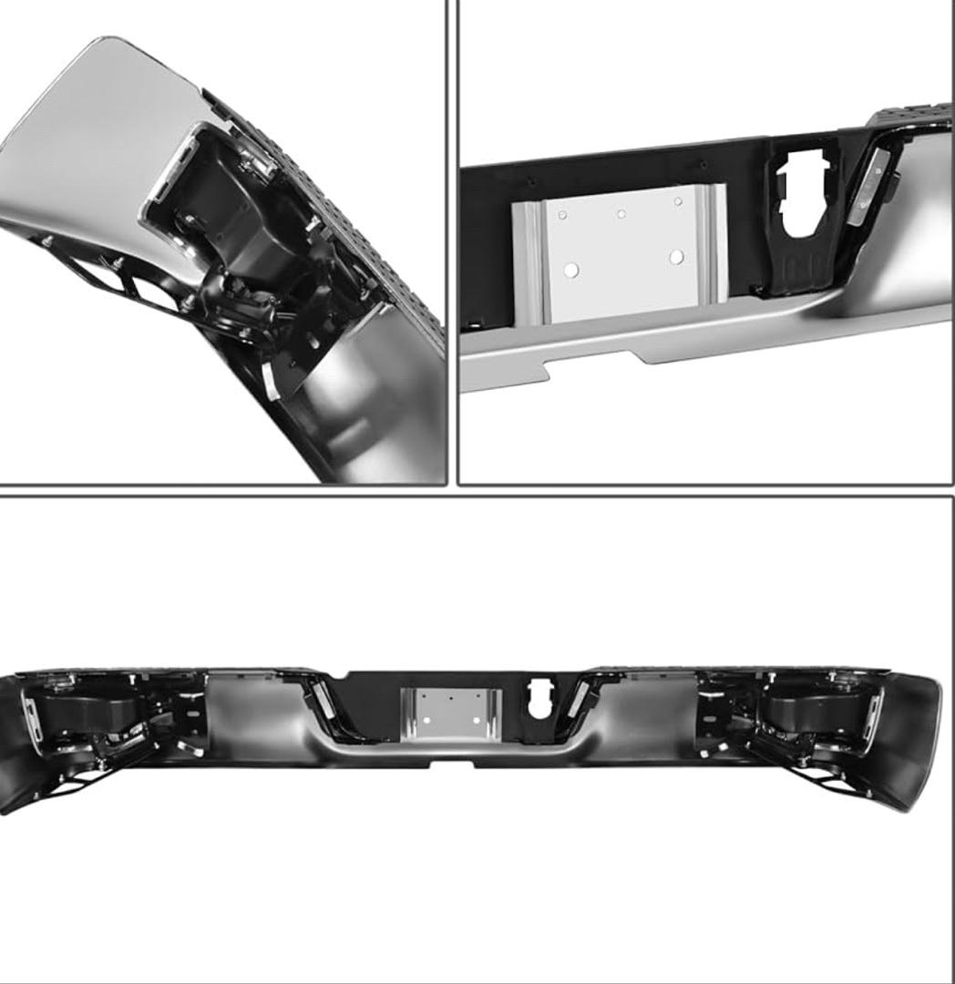 Rear Step Bumper Compatible with 09-18 Ram 1500/19-23 Ram 1500 Classic, W/O Sensor Hole, W/O Dual Exhaust Cutouts