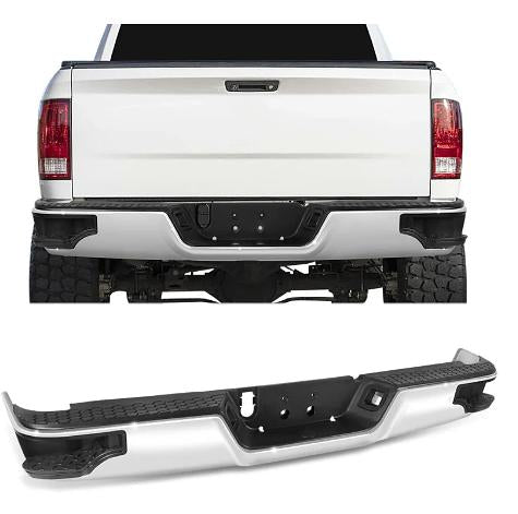 Rear Step Bumper Compatible with 09-18 Ram 1500/19-23 Ram 1500 Classic, W/O Sensor Hole, W/O Dual Exhaust Cutouts