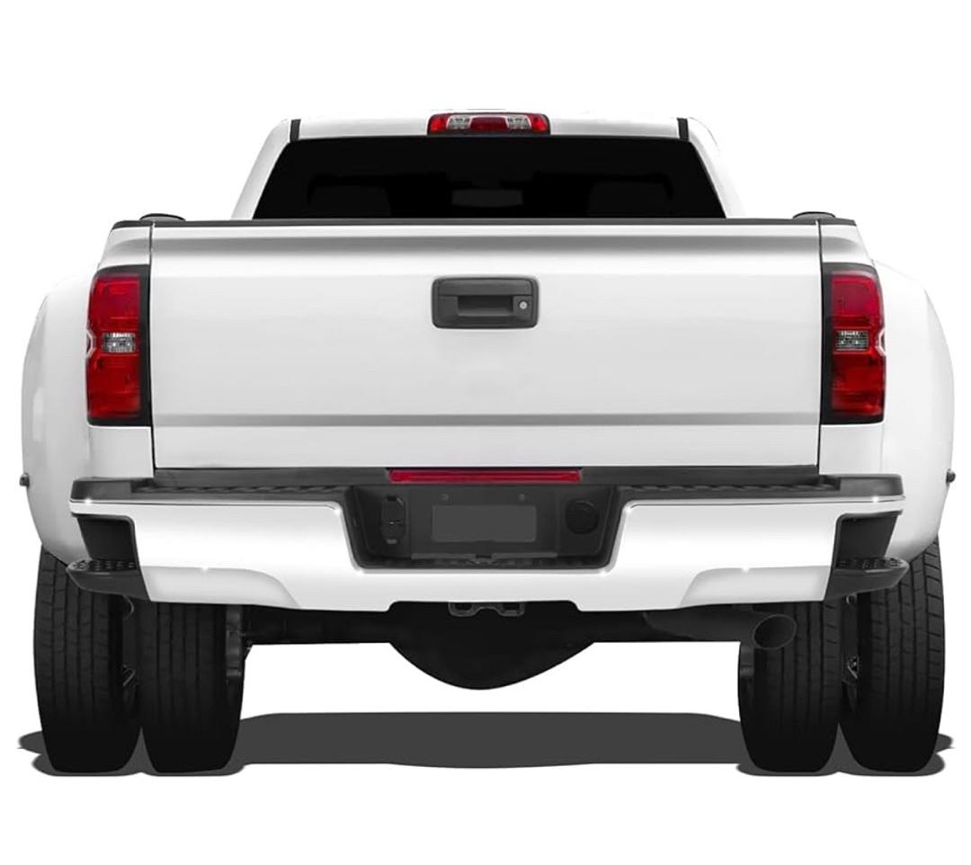 15-19 Silverado Sierra 2500HD 3500HD, W/Dual Rear Wheels & Hitch Bar, Chrome/Black