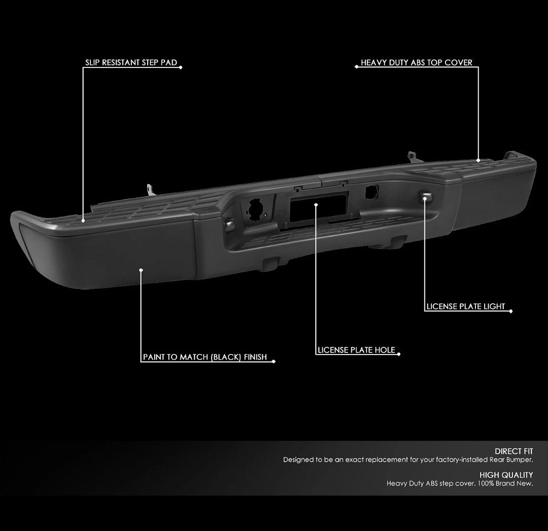 For 07-13 Chevy Silverado GMC Sierra 1500 Steel Rear Step Bumper w/o Sensor Hole