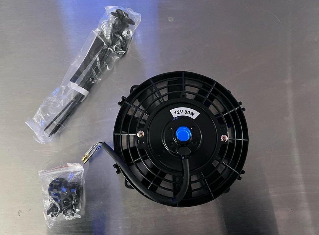 7 Inch High Performace Electric Cooling Slim Radiator Fan with Mount Kit, Black