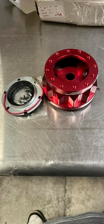2" 6-Bolt Aluminum Steering Wheel Hub Adapter Black Compatible with 90-98 Talon / 90-03 Eclipse / 85-89 Galant Mighty Max