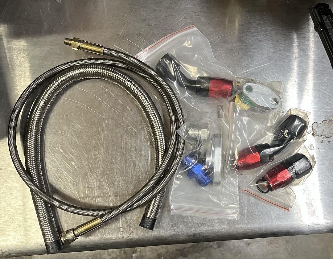 Universal Turbo Charger Oil Feed Line Return Line Drain Pipe Complete Kit - Compatible with T3 T4 T3/T4 T70 T66 T04E, Silver