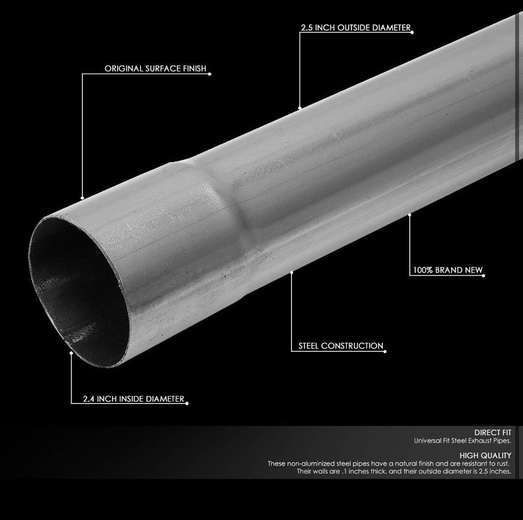 16pc 2.5Inches Mild Steel DIY custom exhaust tubing Mandrel bend pipe and straight pipes u-bend kit universal fit