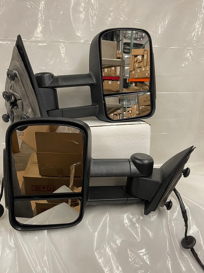 . Powered Smoked Towing Mirrors for Chevy Silverado / GMC Sierra for 2014 to 2018