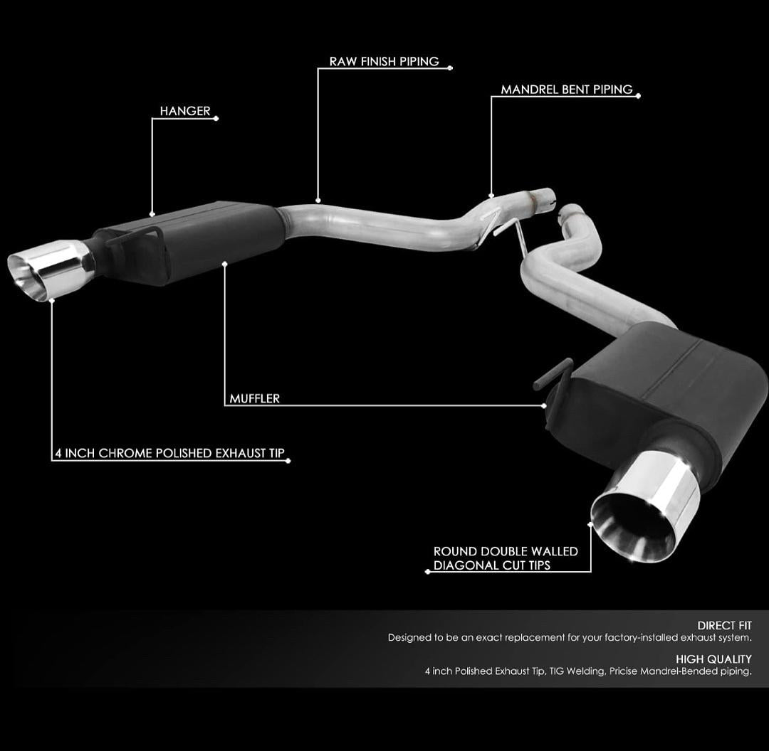 2015-2017 Ford Mustang GT 5.0L 4 Inches Oval Style Muffler Axle-Back Exhaust Systems