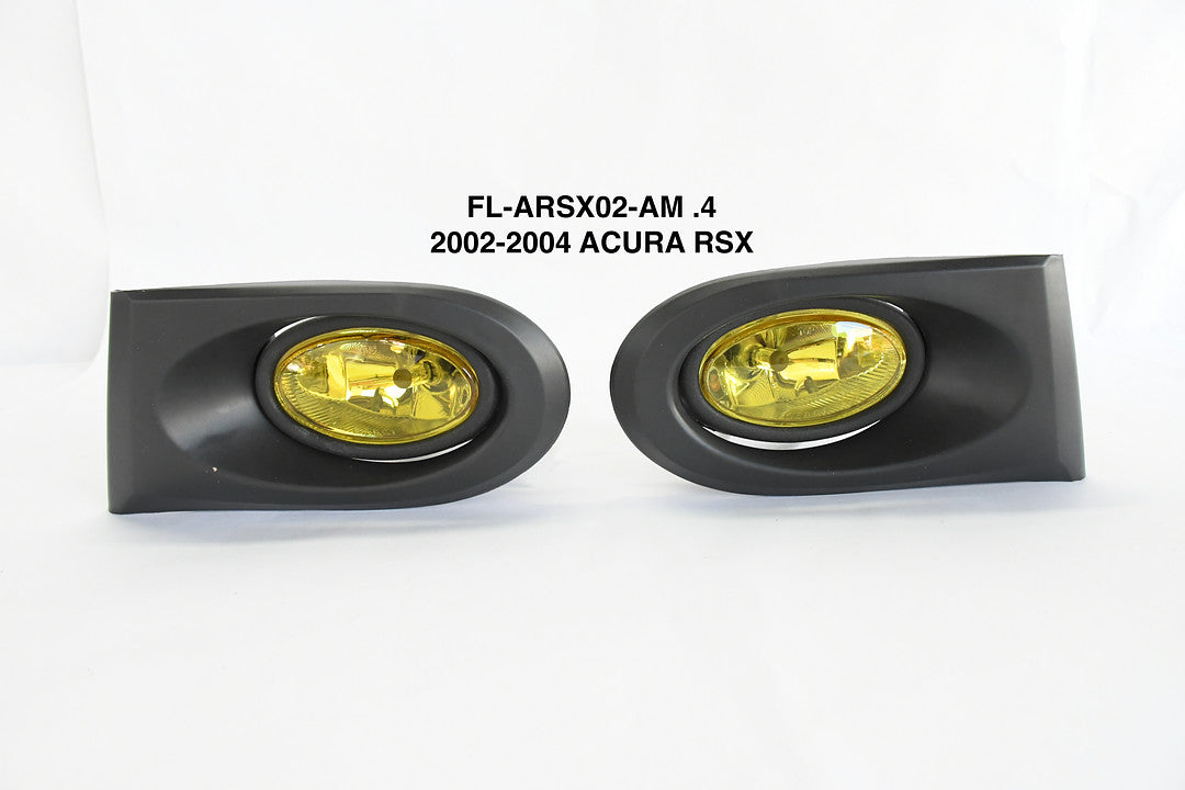 02 03 and 04 Acura RSX Amber Fog light Bezel Luces de Neblina Amarilla