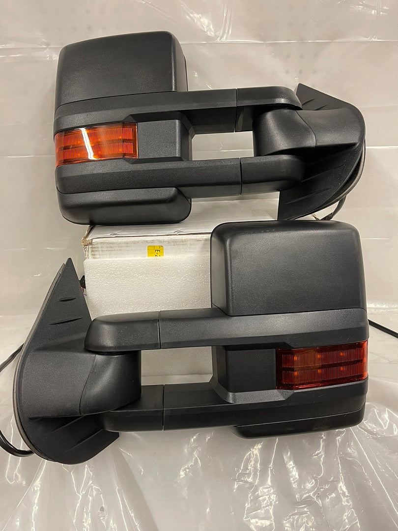 OB TWM-028-T888-BK-AM 07-13 Chevy Silverado/ GMC sierra Powered Towing Mirror+Heat+LED Amber