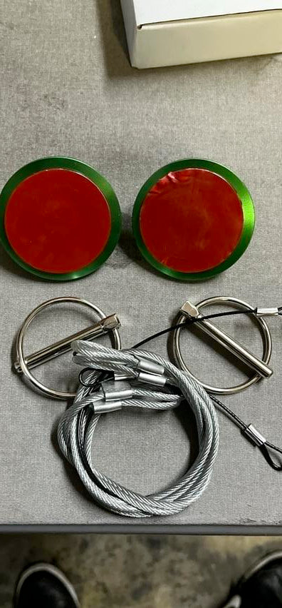 28mm x 60mm Aluminum Cosmetic Hood Pin Cables Kit Universal
