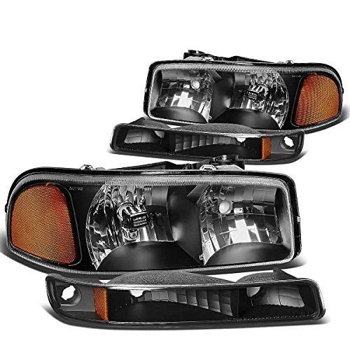 . GMC Sierra / Yukon Black Housing Headlights for 1999 to 2006