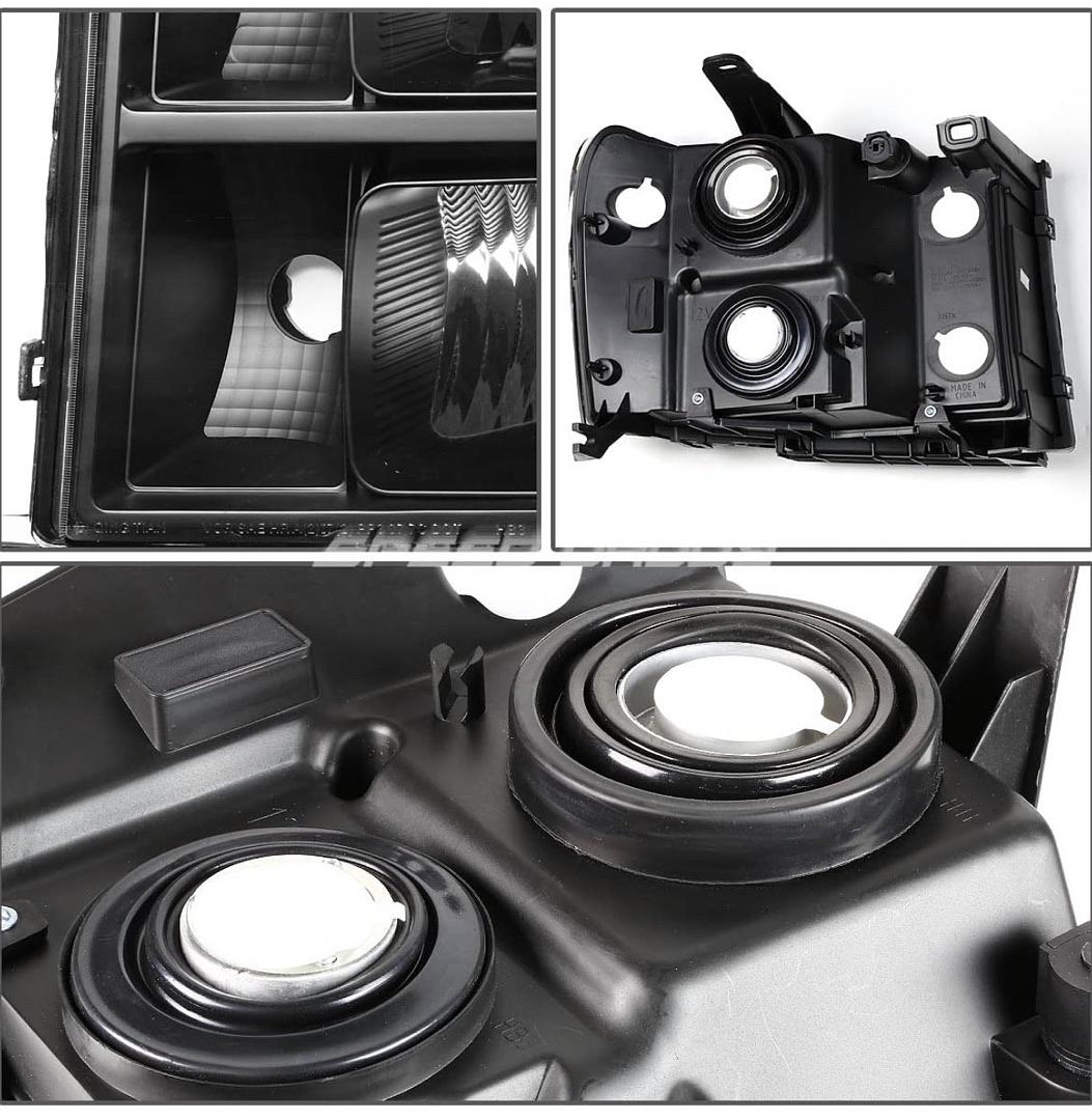 New HL-OH-GMCSIE07-BK-AM 07-13 GMC SIERRA 1500 07-14 SIERRA 2500HD 3500HD Black AND Amber HEADLIGHTS