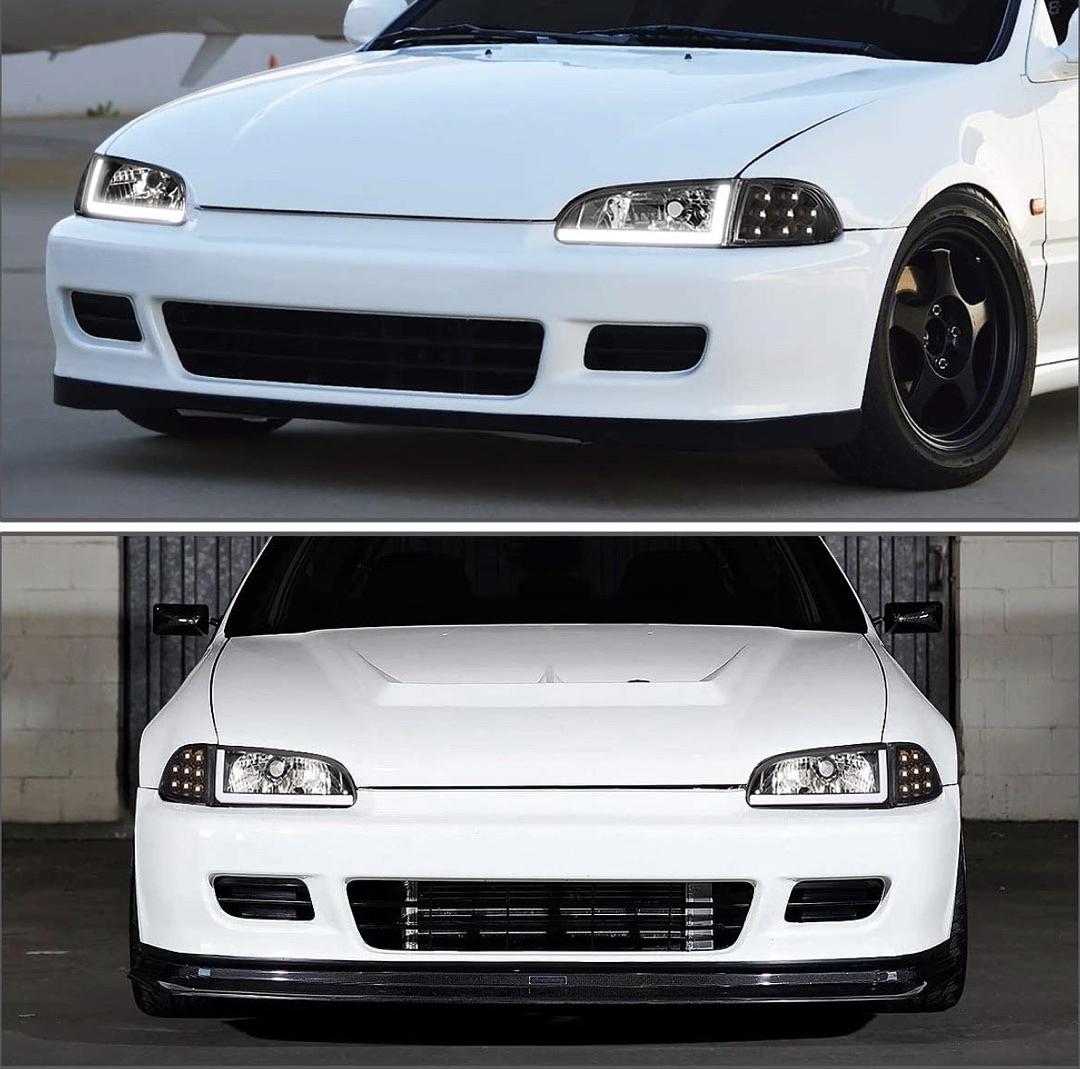 New HL-LB-HC922D-BK-CL1 92-95 Honda Civic 2/3Door LED DRL+Turn Signal Headlight Corner Lamps
