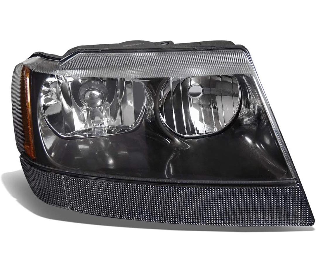 Jeep Grand Cherokee Passenger Side Black Housing Headlight for 1999 to 2004