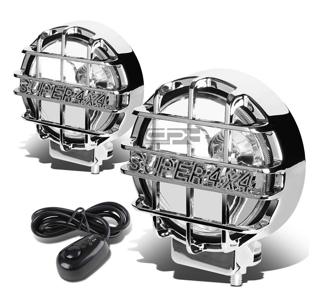 Universal 6" Round Fog Lights+Offroad Super 4X4 Guard+Switch For Grille/Brush/Bull bar