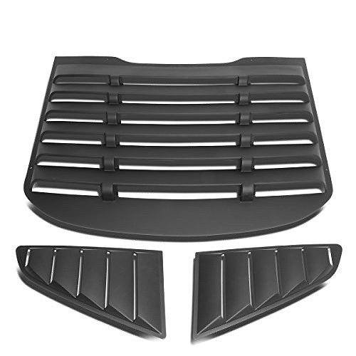 OB ZTL-Y-0001 Pair Rear Quarter Side Window Louver (15-18 Ford Mustang Coupe), 1 Pack, Black