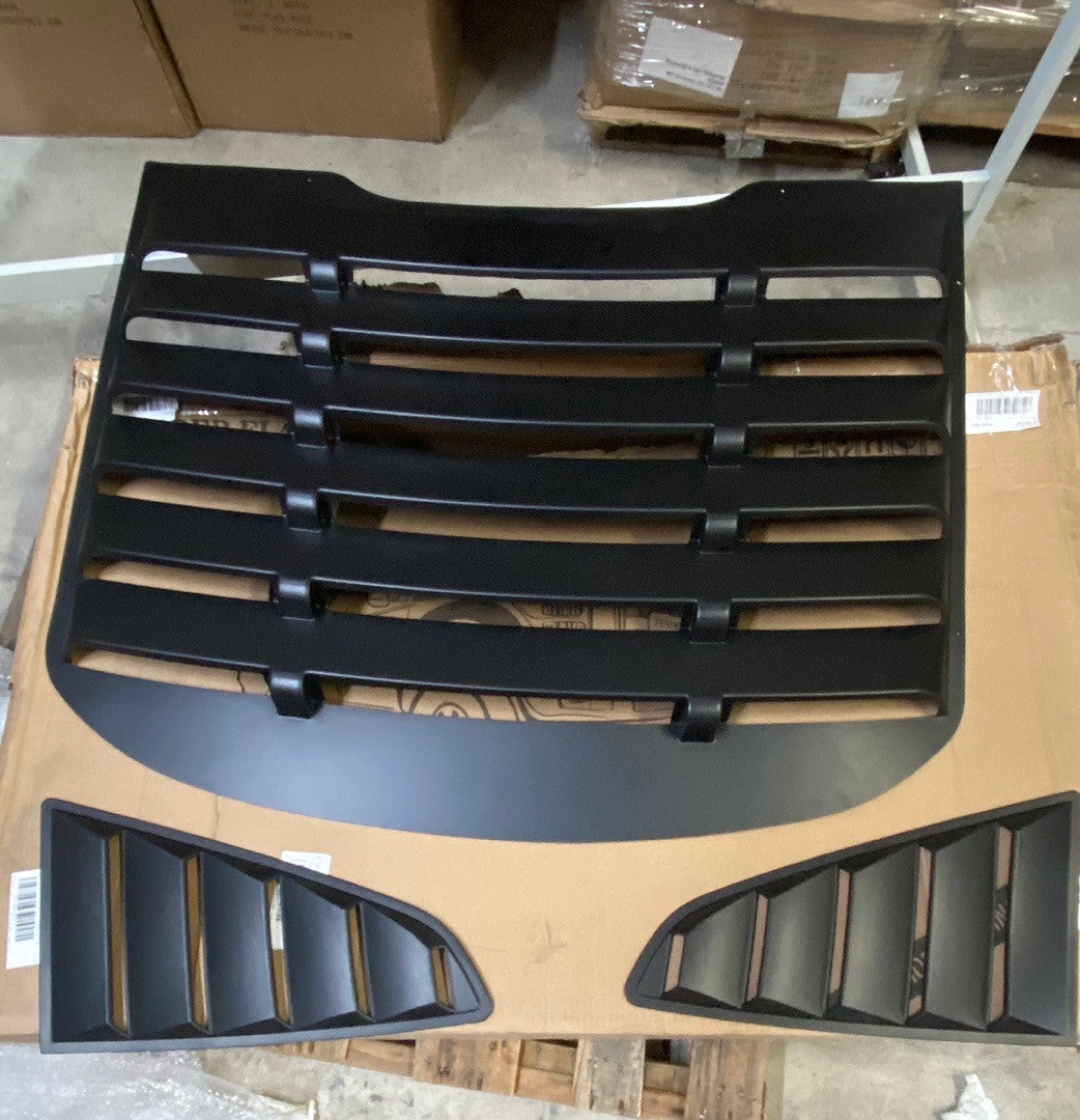 OB ZTL-Y-0001 Pair Rear Quarter Side Window Louver (15-18 Ford Mustang Coupe), 1 Pack, Black