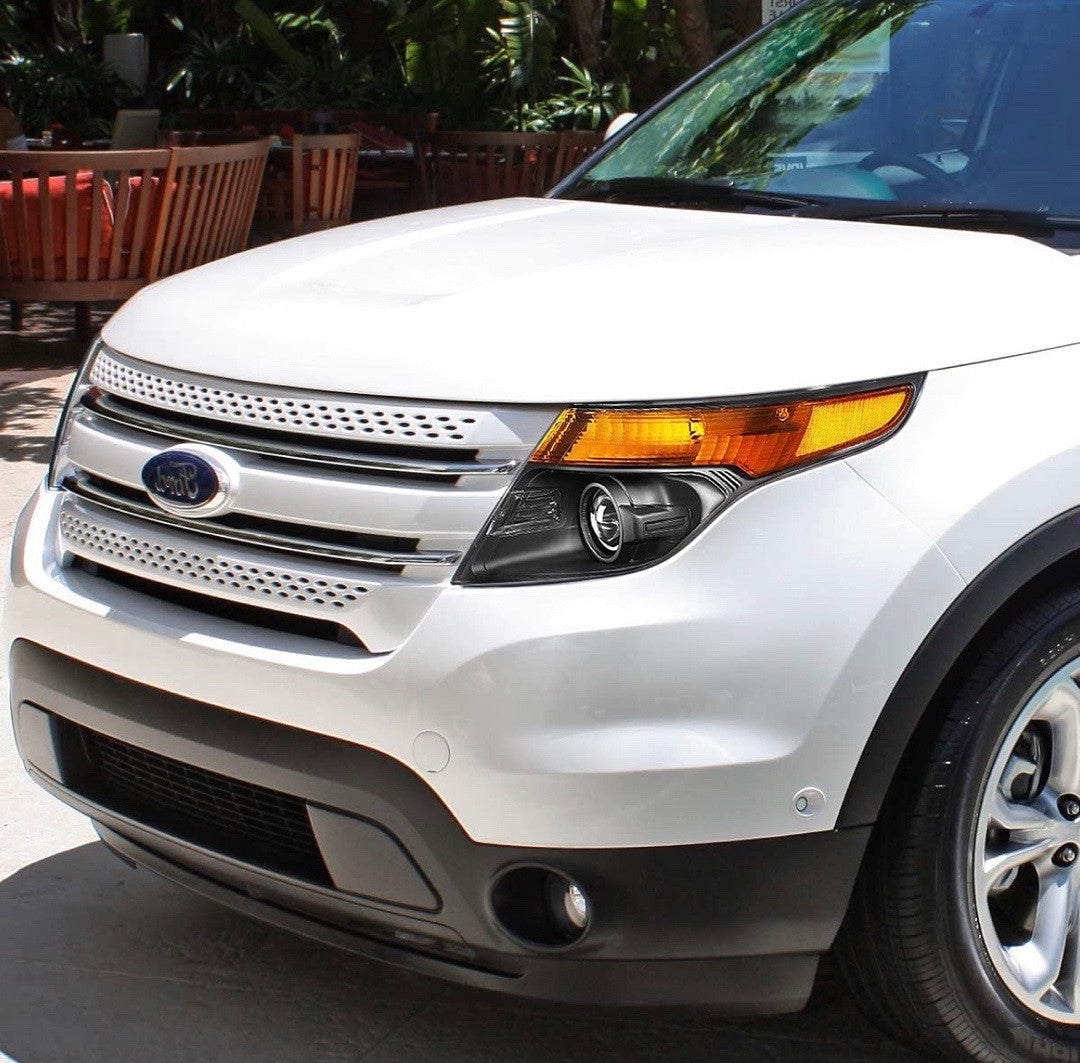 . Ford Explorer Black Housing Projector Headlights for 2011 to 2015