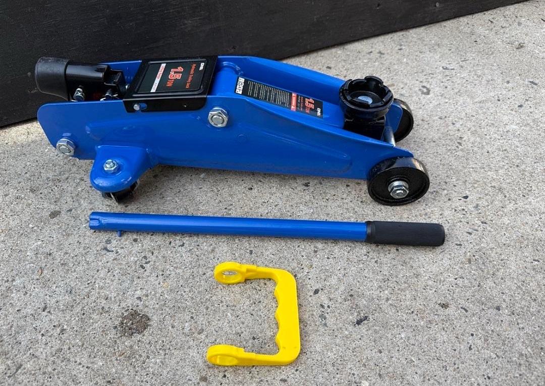 1.5 Ton BLUE Low Profile Hydraulic Trolley Service/Floor Jack (3000 lbs) Capacity, Lifting Range 5.3"-12"