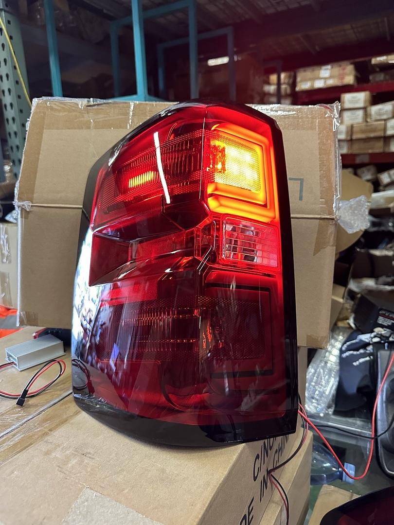14-18 chevy silverado 3D led red smoked tail lights