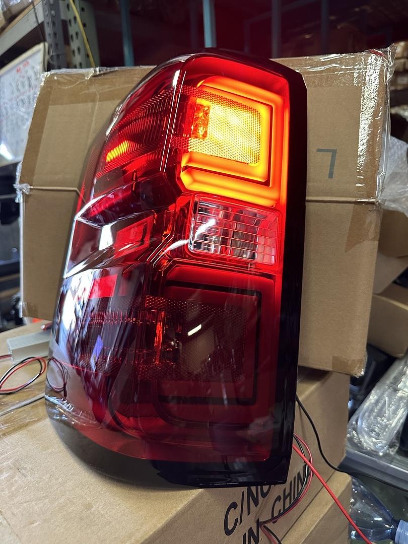 14-18 chevy silverado 3D led red smoked tail lights