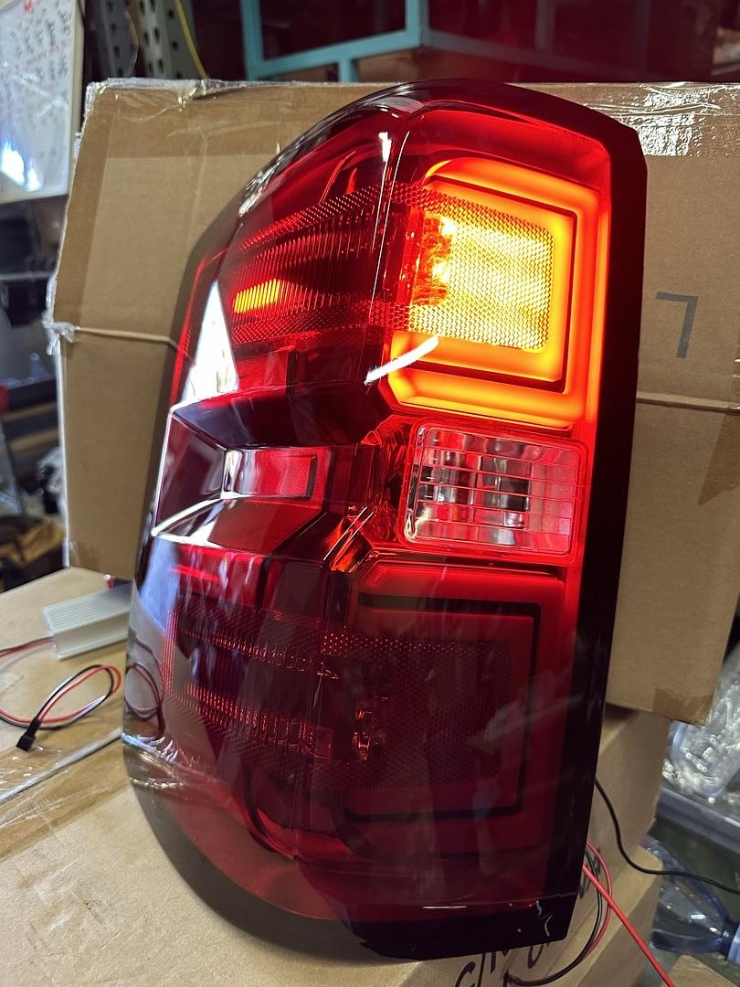 14-18 chevy silverado 3D led red smoked tail lights