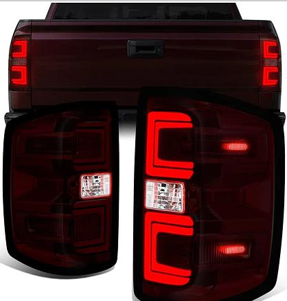 14-18 chevy silverado 3D led red smoked tail lights