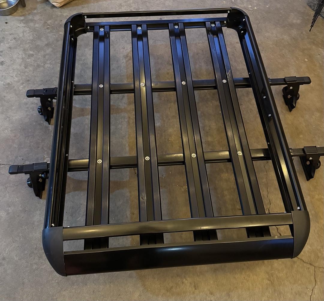 Cargo Roof Rack Cross Bar+Carrier Basket 50" x 38" Black