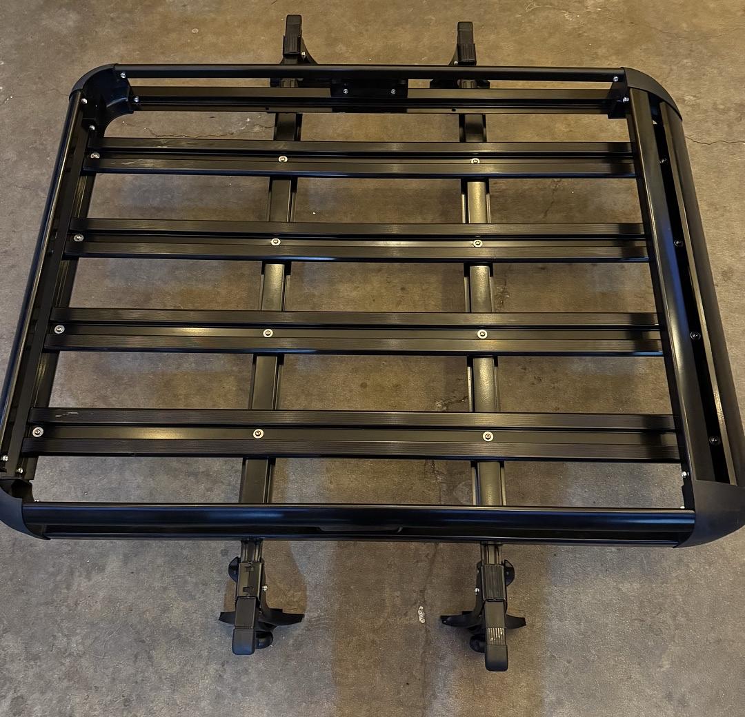 Cargo Roof Rack Cross Bar+Carrier Basket 50" x 38" Black