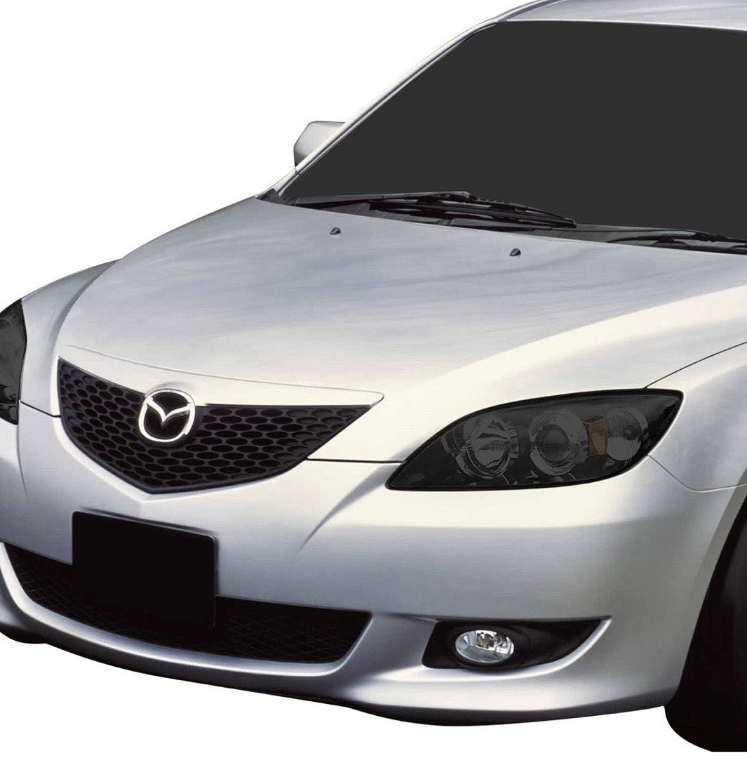 04-09 Mazda 3 4DR Clear HOUSING AND Smoked amber PROJECTOR HEADLIGHTS