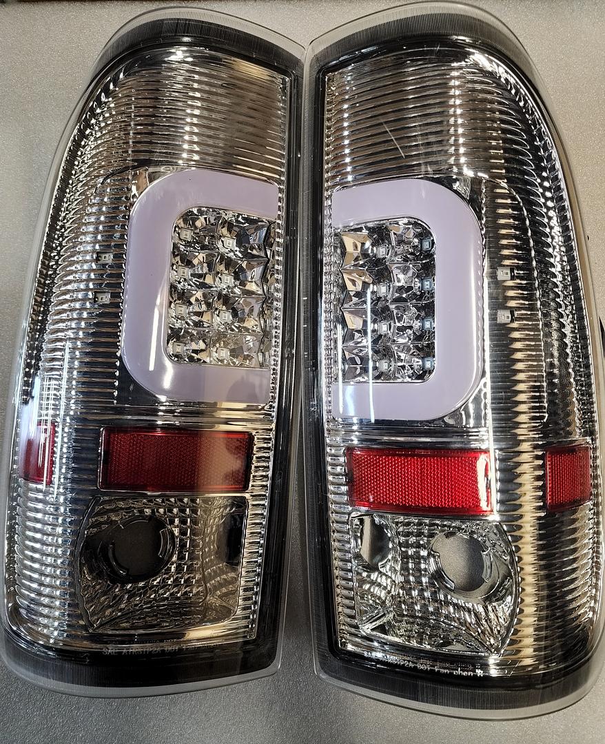 New new TL-F15097-LED-3D-CH-G297-03 ford f-150 99-07 f-250 f-350 super duty chrome smoked pair of led taillights