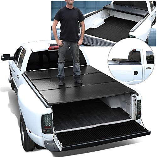 05-18 Frontier 5Ft Fleetside Bed Truck Bed Top Hard Solid Tri-Fold Tonneau Cover L60xW62