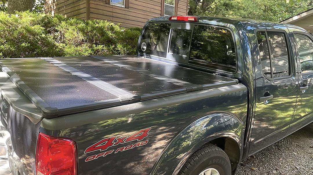 05-18 Frontier 5Ft Fleetside Bed Truck Bed Top Hard Solid Tri-Fold Tonneau Cover L60xW62