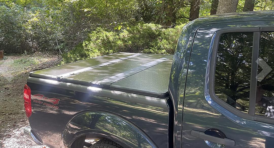 05-18 Frontier 5Ft Fleetside Bed Truck Bed Top Hard Solid Tri-Fold Tonneau Cover L60xW62