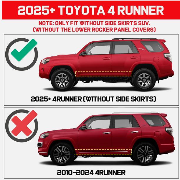 2025 2026 Toyota 4Runner(Without Side Skirts)