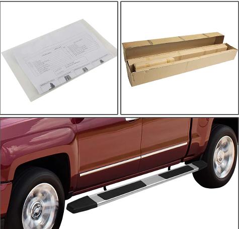 6" OD Stainless Steel Flat Side Step Nerf Bar Running Board for 15-20 F150 Extended Cab, Metallic