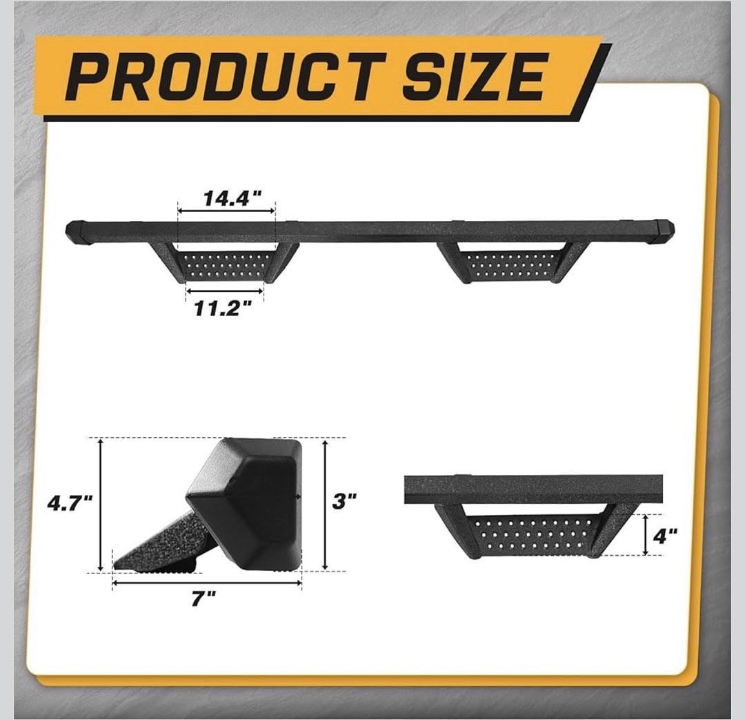 2019 to 2026 Ford Ranger crew cab Running board side step estribos escalon off road